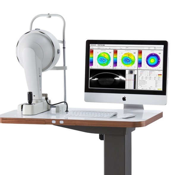 OCULUS Pentacam HR उच्च-रिज़ॉल्यूशन रोटेटिंग कैमरा, अपने विश्लेषण डिस्प्ले के साथ
